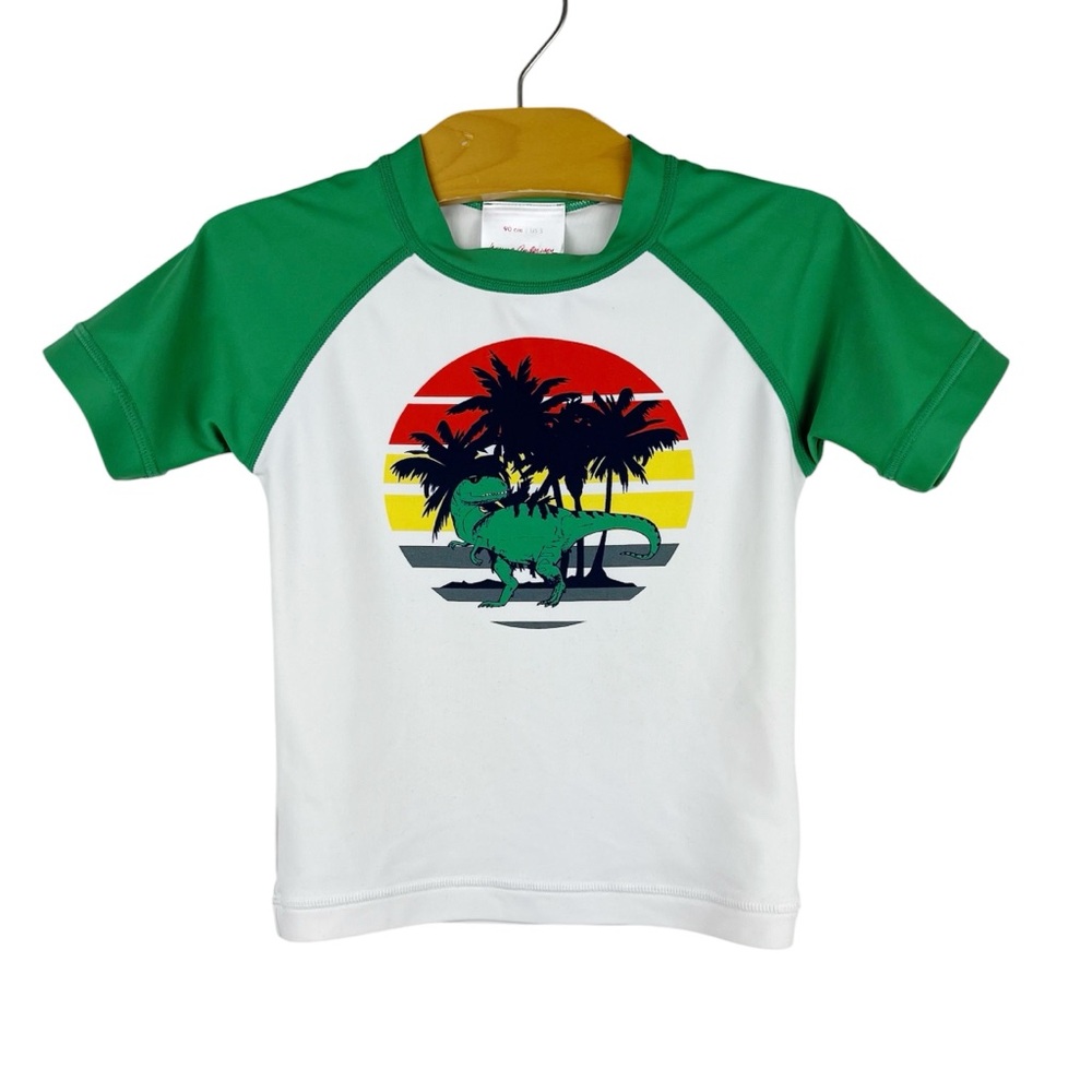 Hanna Andersson Short Sleeve Dinosaur Rash Guard Top Size US 3